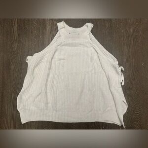 LULUS WHITE KNIT CROP SWIMSUIT COVER UP TIE SIDE - Size Small SKU:76